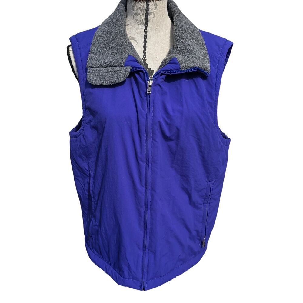 Retro Vintage LL Bean Purple Fleece Lined Vest Size Mens Reg M